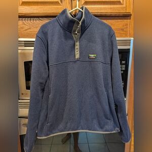 LL Bean Mens Large Blue Sweater Fleece Pullover